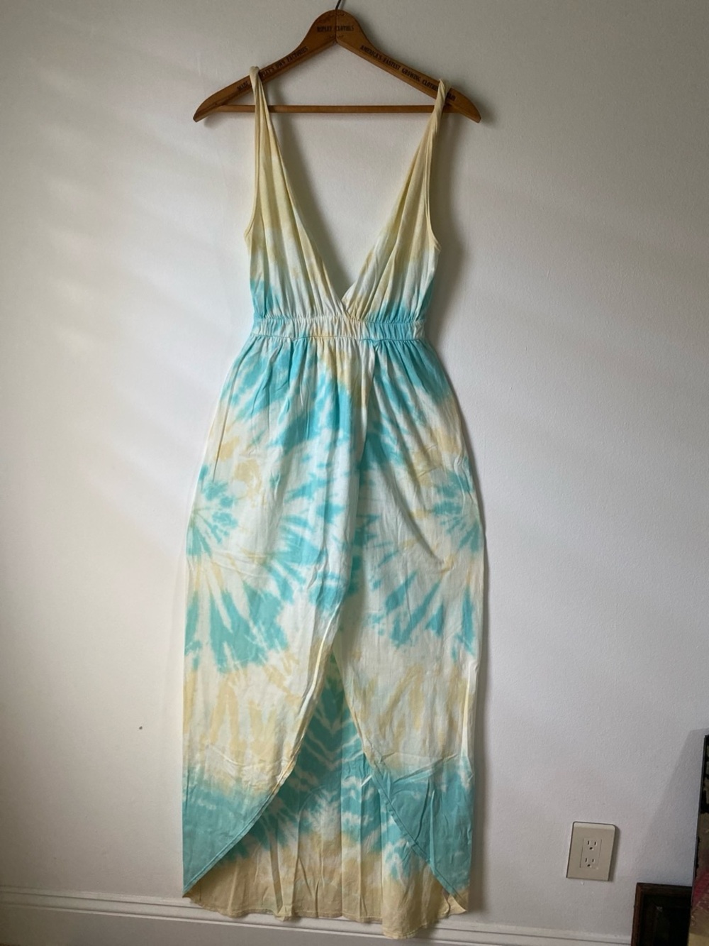 Gypsy 05 Low Cut Wrap Tie Dye Maxi Dress ~ Size S ~ NWOT